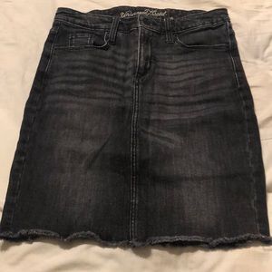 Black high rise jean skirt